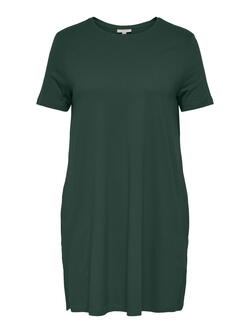Løssiddende kjole med lommer - Flaskegrøn - Carapril