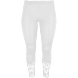 Hvide leggings med bred blondekant fra Sandgaard