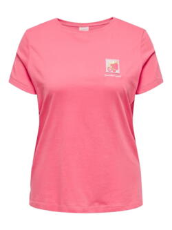 Cartropic T-shirt fra Only Carmakoma - Koral
