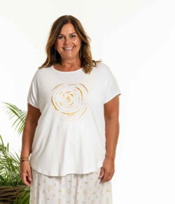 Gitte T-shirt  fra Gozzip i hvid med print