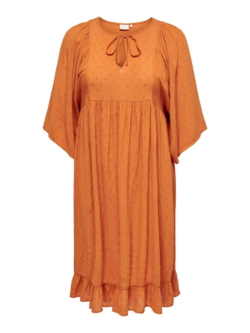 Careleanor kjole fra Only Carmakoma - Rust