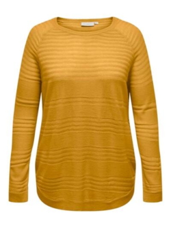 Carnewplain sweater fra Only Carmakoma - Golden spice