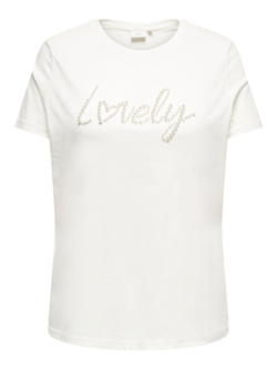 Caramy T-shirt fra Only Carmakoma - Cloud dancer