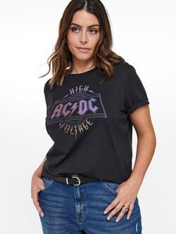 Fed Tshirt med AC DC -print