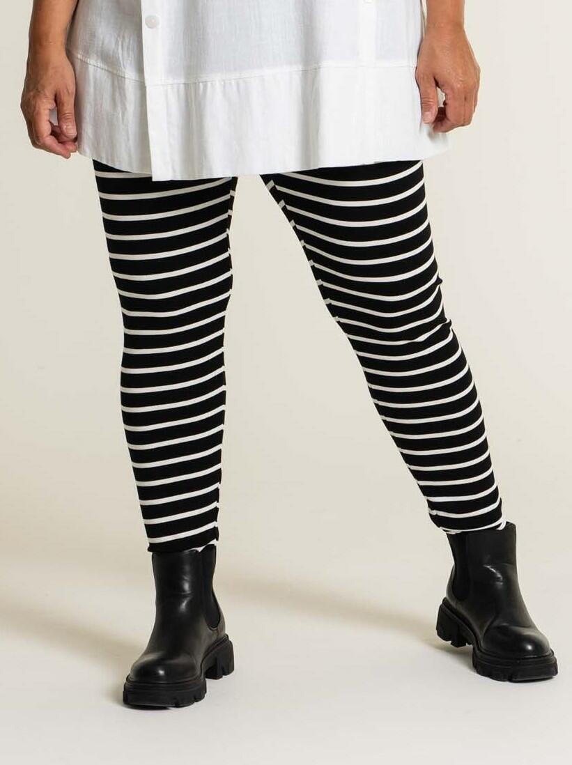 skat malm drøm Ellen leggings fra Gozzip - Sort med hvide striber