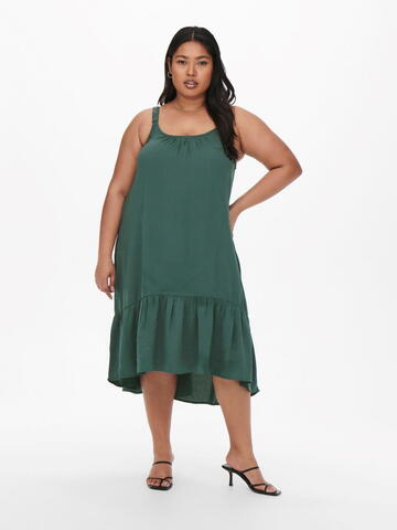 Strop kjole fra Only Carmakoma - Balsam green