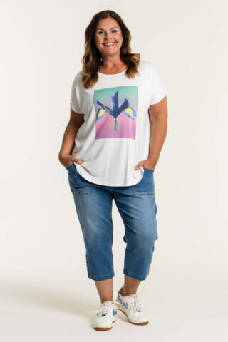 Gitte T-shirt med print fra Gozzip - Hvid