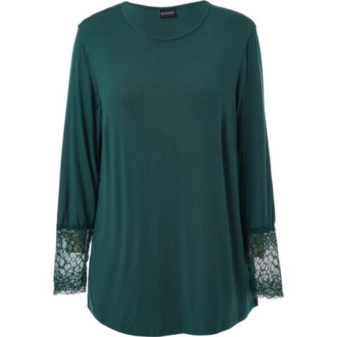 Emira lang T-shirt bluse med blondeærmer fra Gozzip - Grøn