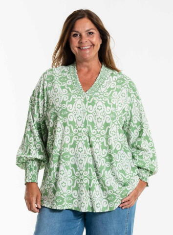 Brisa skjorte fra Gozzip i grøn med print