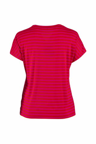 Amsterdam T-shirt fra Sandgaard i flot pink med røde striber