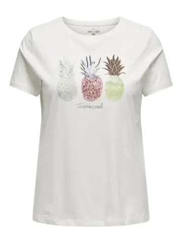 Cartropic T-shirt fra Only Carmakoma - Hvid