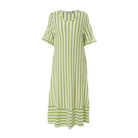 Doria kjole fra Studio i grøn og hvid