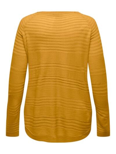 Carnewplain sweater fra Only Carmakoma - Golden spice