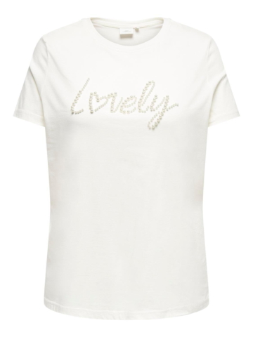 Caramy T-shirt fra Only Carmakoma - Cloud dancer