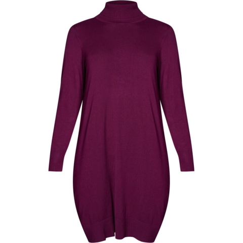 Azar strikkjole fra Adia fashion i aubergine