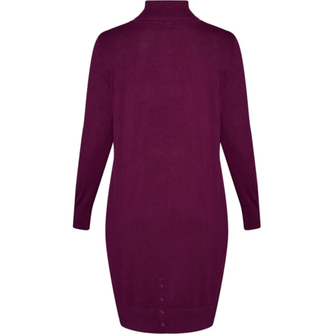 Azar strikkjole fra Adia fashion i aubergine