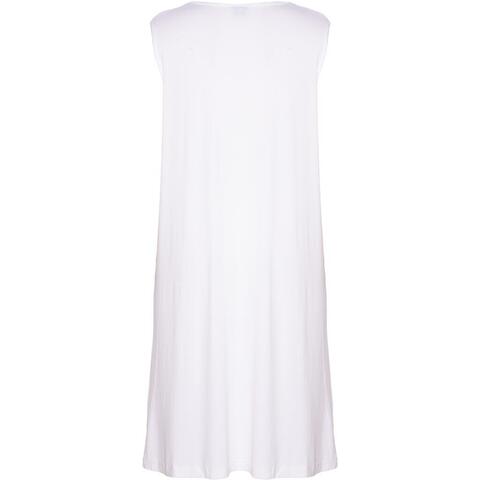 Gitte lang ærmeløs basis kjole fra Gozzip - Hvid