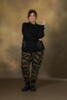 Christel baggy bukser i Armgrøn camouflage - Gozzip Black