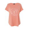 Gitte T-shirt fra Gozzip i flot melonfarve med print