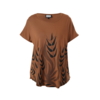 Gitte T-shirt  fra Gozzip i flot cognac-farvet med print