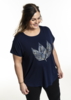 Gitte T-shirt fra gozzip i navy med fint blad print