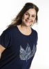 Gitte T-shirt fra gozzip i navy med fint blad print