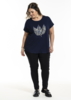 Gitte T-shirt fra gozzip i navy med fint blad print