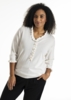Jean strikbluse med flæser fra Studio - Offwhite