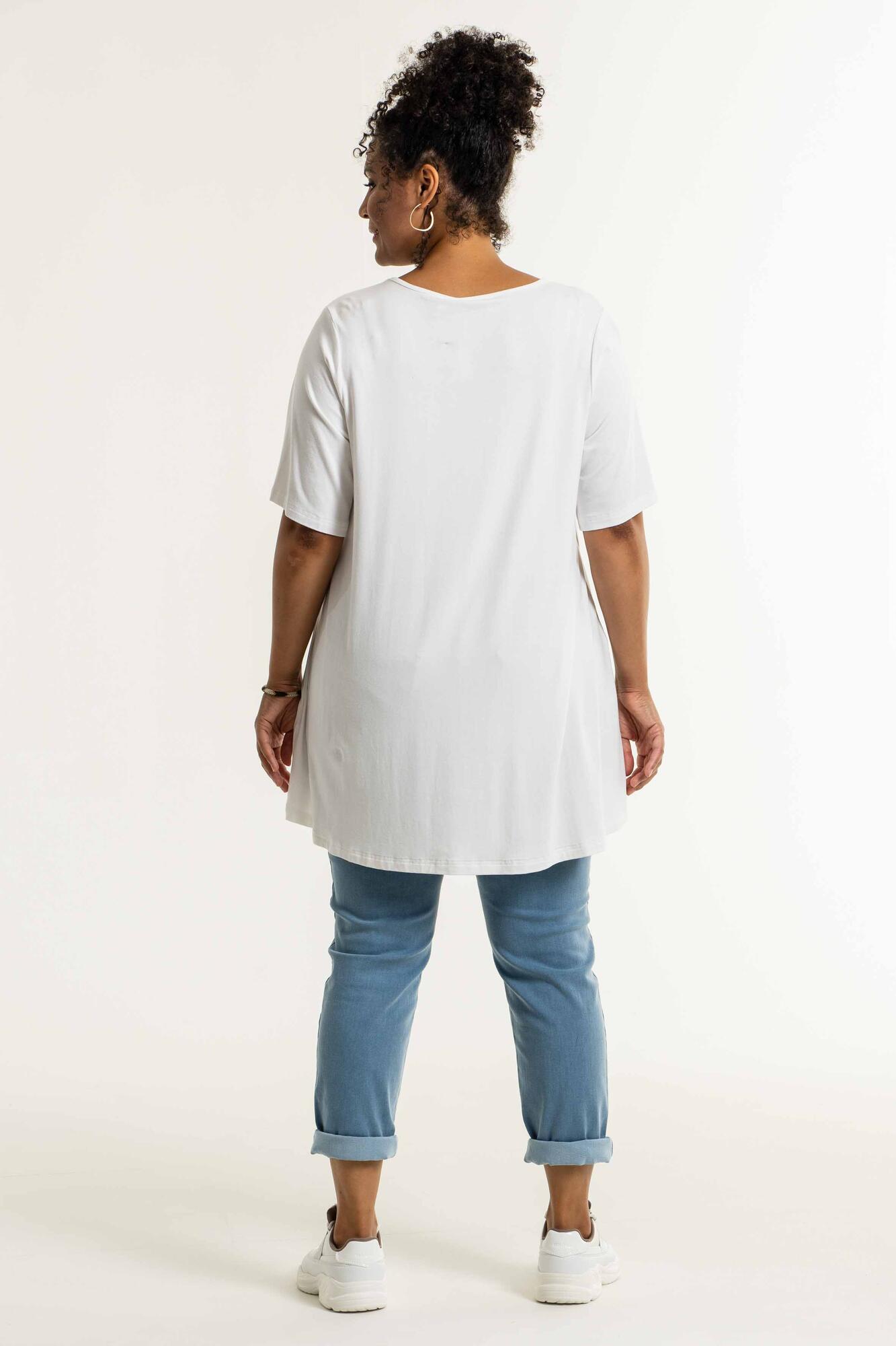 Til meditation pinion Forholdsvis Silke t-shirt bluse fra Studio - Hvid