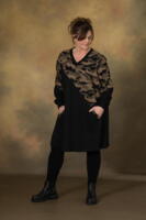 Sarah tunika fra Gozzip Black - Sort med brun camouflage