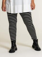 Ellen leggings fra Gozzip - Sort med hvide striber
