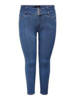 Caranna jeans med knapper  i denim - Medium blue
