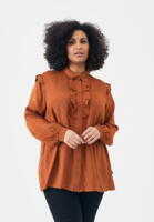 Daiva skjortebluse fra Aida fashion - Brun