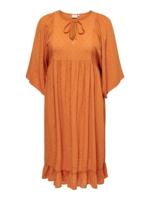 Careleanor kjole fra Only Carmakoma - Rust
