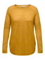 Carnewplain sweater fra Only Carmakoma - Golden spice
